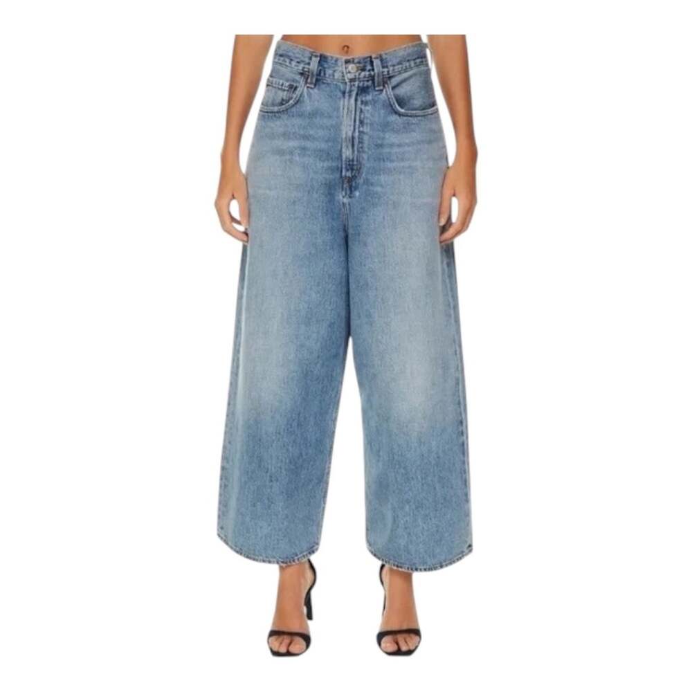 AGOLDE Valeria High Rise Wide Leg Jeans Temor Medium Wash Size 33